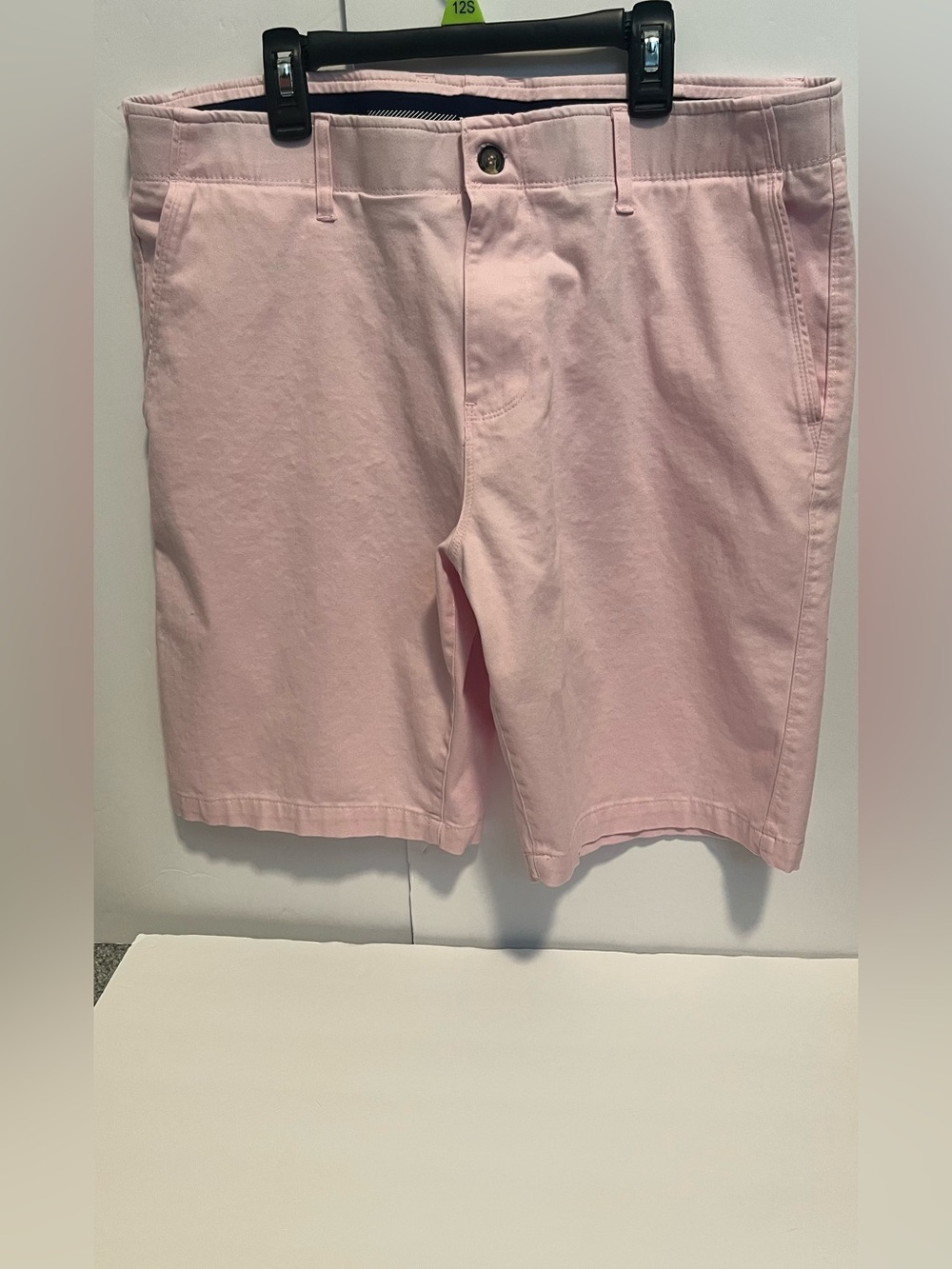 Nat Nast Men”s 10”Pink Chino Flat-Front Cotton Blend Casual Golf Shorts Size 36
